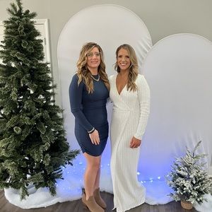 Love lasts forever white sequin long sleeve maxi dress